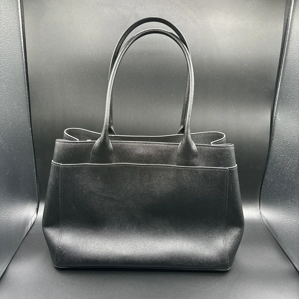 Coach Casey Black Crossgrain Leather Carryall Tote Handbag Gold Hardware F31474